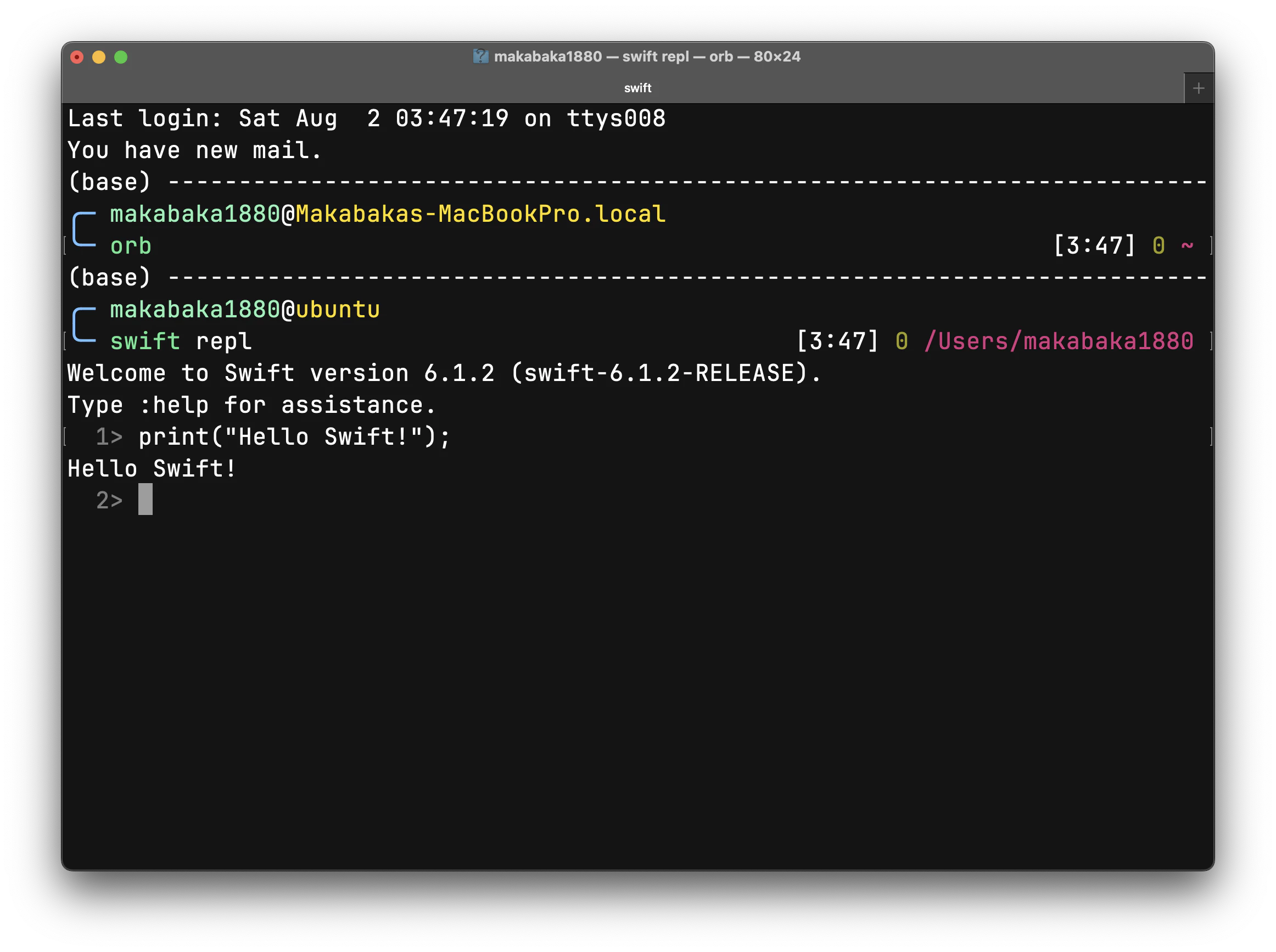 Swift的REPL